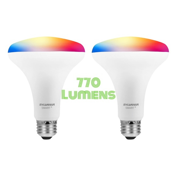 Sylvania Bluetooth Smart + Light Bulb 2 pack Full Color BR30 Led Bulb 770 Lumens - Picture 1 of 7